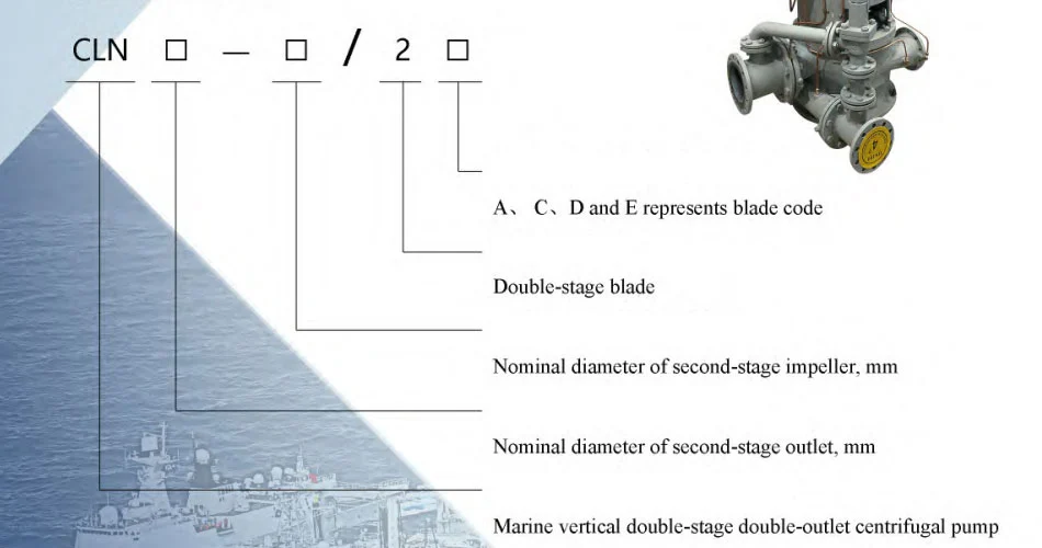 CLN Marine Vertical Double-Stage Double-Outlet Centrifugal Pump